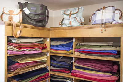 Bags and trousers at R. Scott, Cirencester